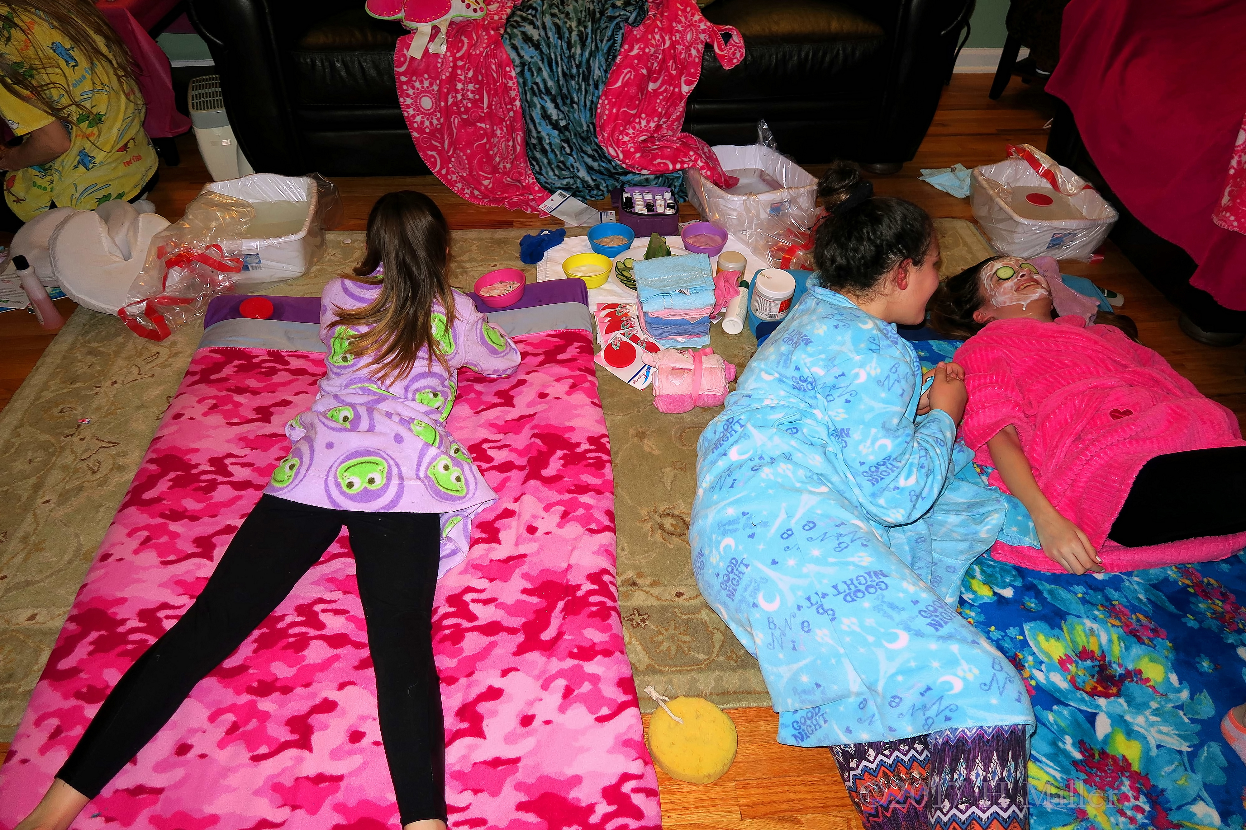 Enjoying Their Time At The Spa Party For Kids Enjoying Their Time At The Spa Party For Kids