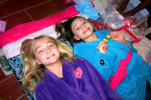 Happy Guests Are Having Kids Facials Together Happy Guests Are Having Kids Facials Together