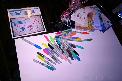 Stickers, Colorful Pens, And Spa Birthday Card Is Ready To Decorate Stickers, Colorful Pens, And Spa Birthday Card Is Ready To Decorate