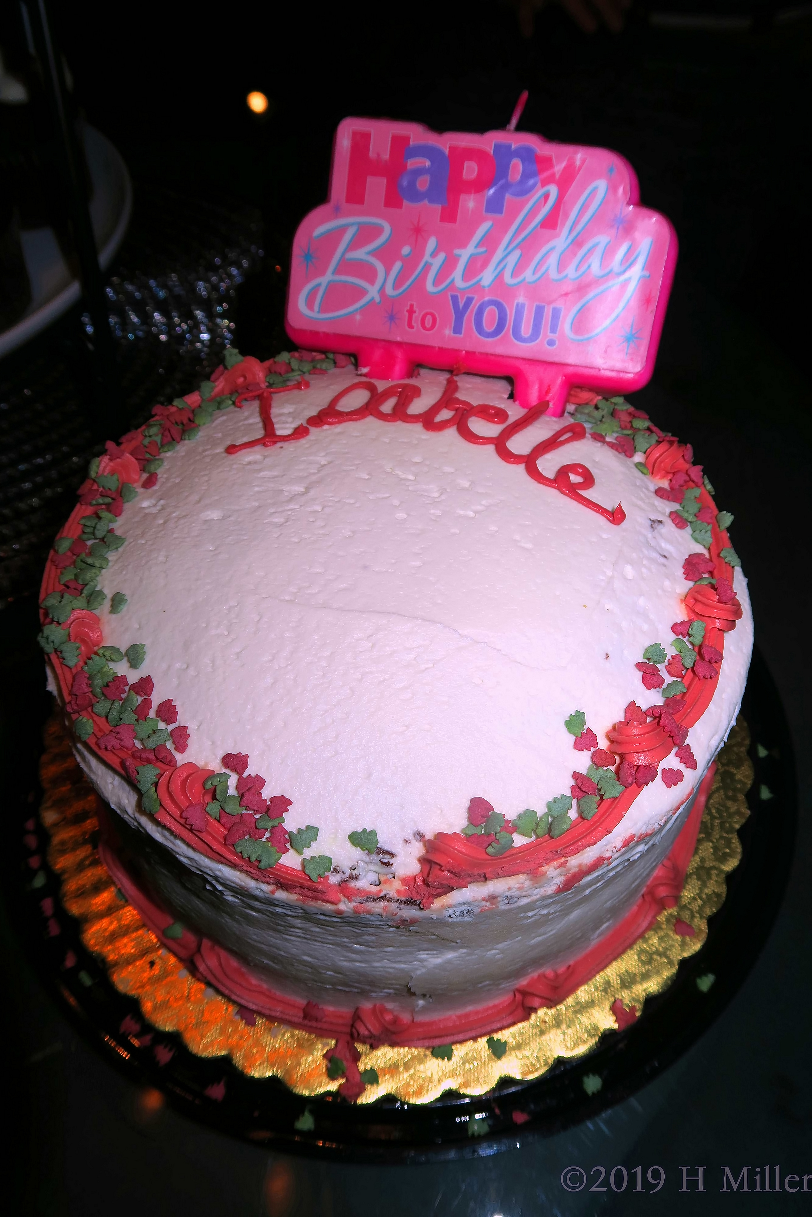 Beautiful Pink Floral Birthday Cake For Isabelle 