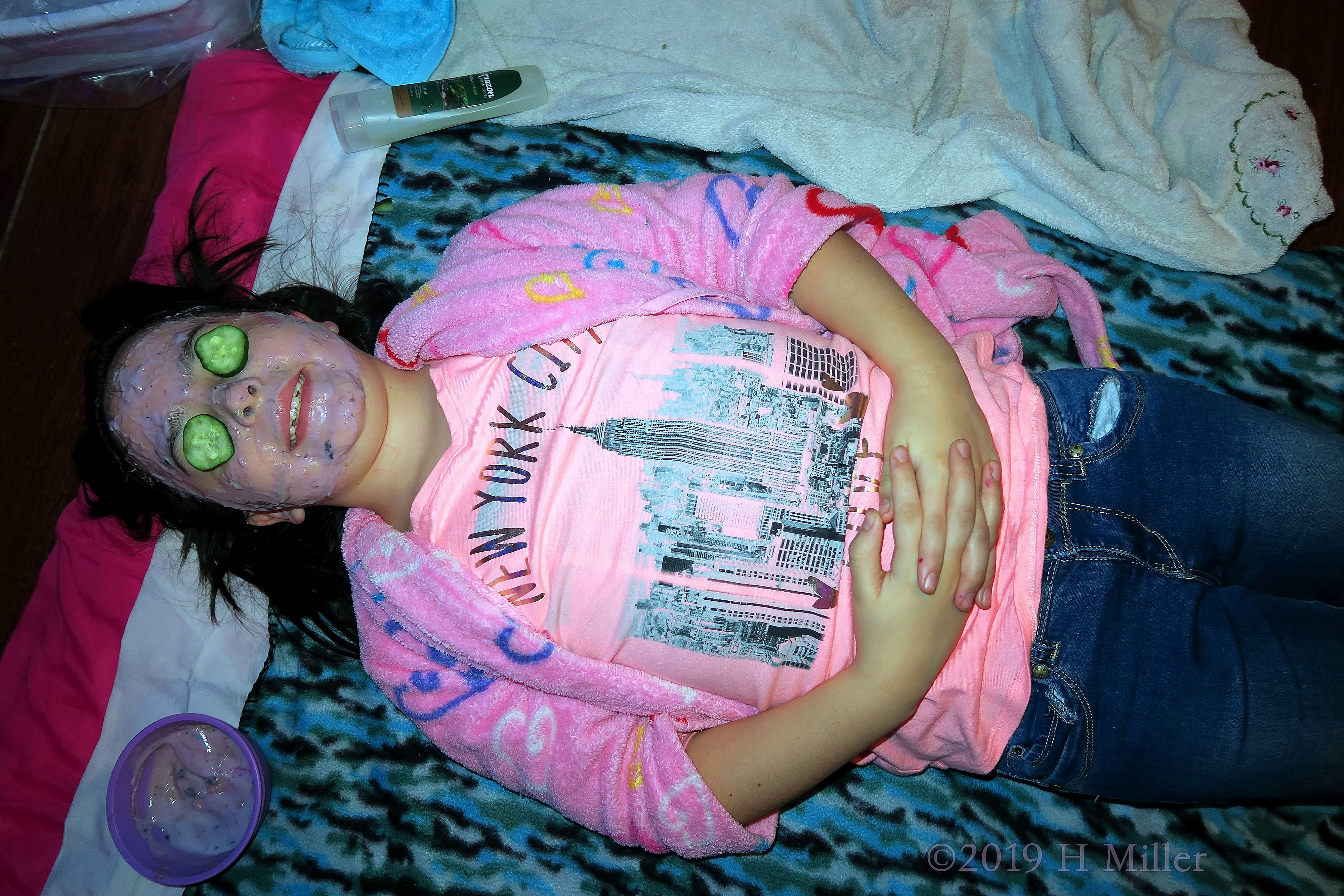 She Is Enjoying Her Kids Facial Spa Treatment She Is Enjoying Her Kids Facial Spa Treatment