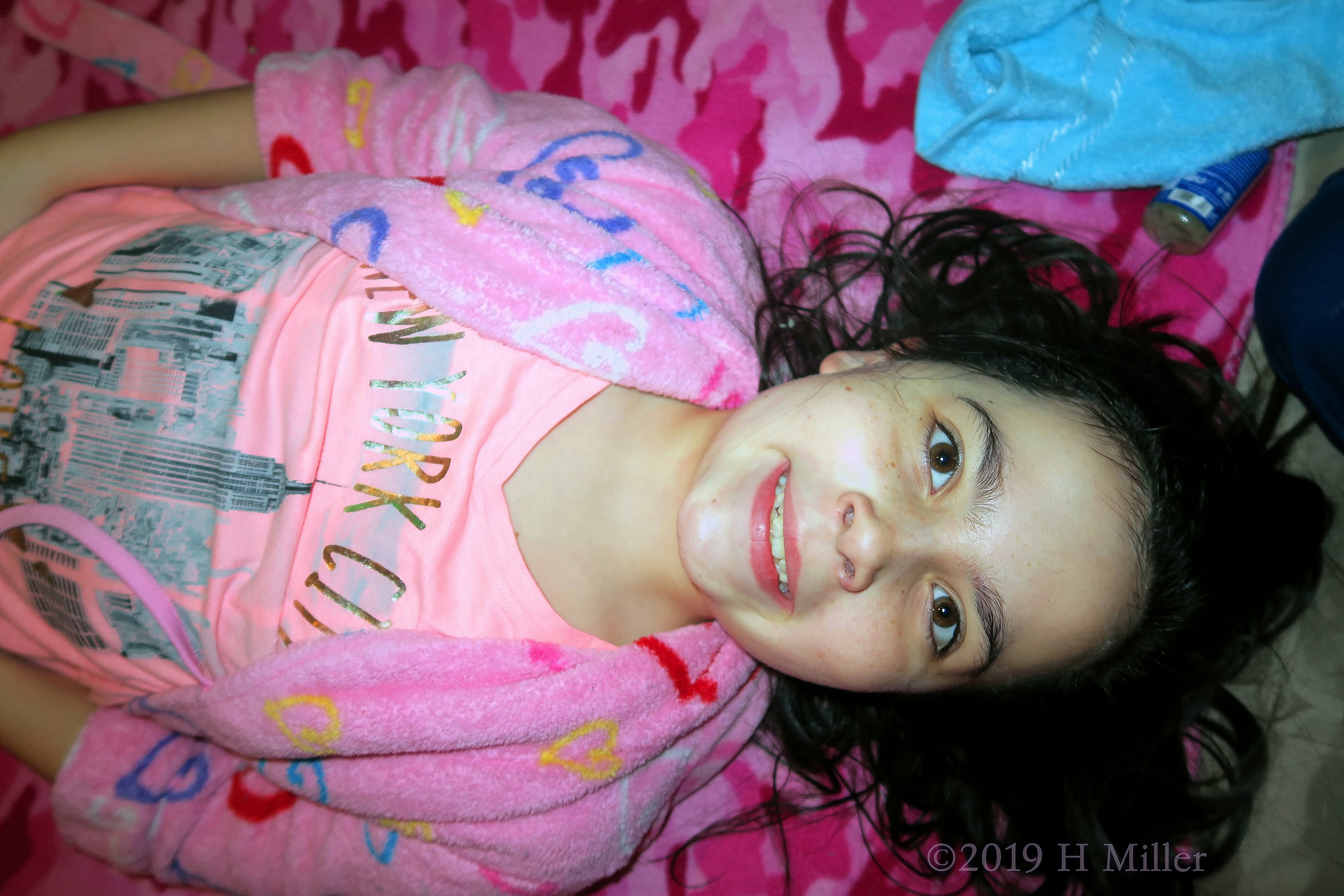 Smiling In Her Pink Spa Robe Smiling In Her Pink Spa Robe