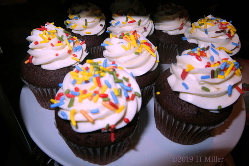 Colorful Sprinkles On The Fantastic Birthday Cupcakes