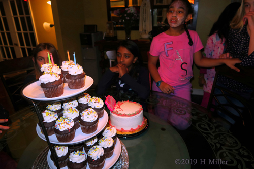 Cupcakes And Birthday Cake Are Ready