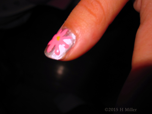 Floral Nail Design On The Other At The Kids Nail Salon