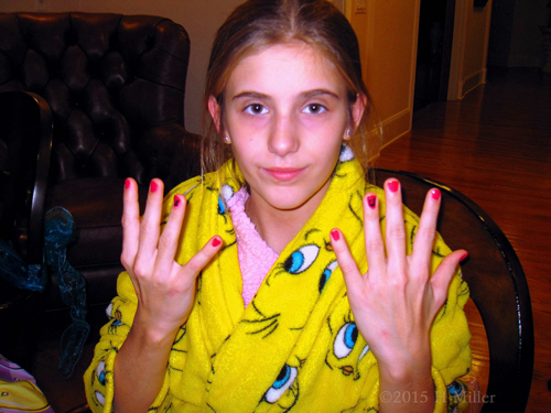 Showing Off Her Music Notes Kids Manicure