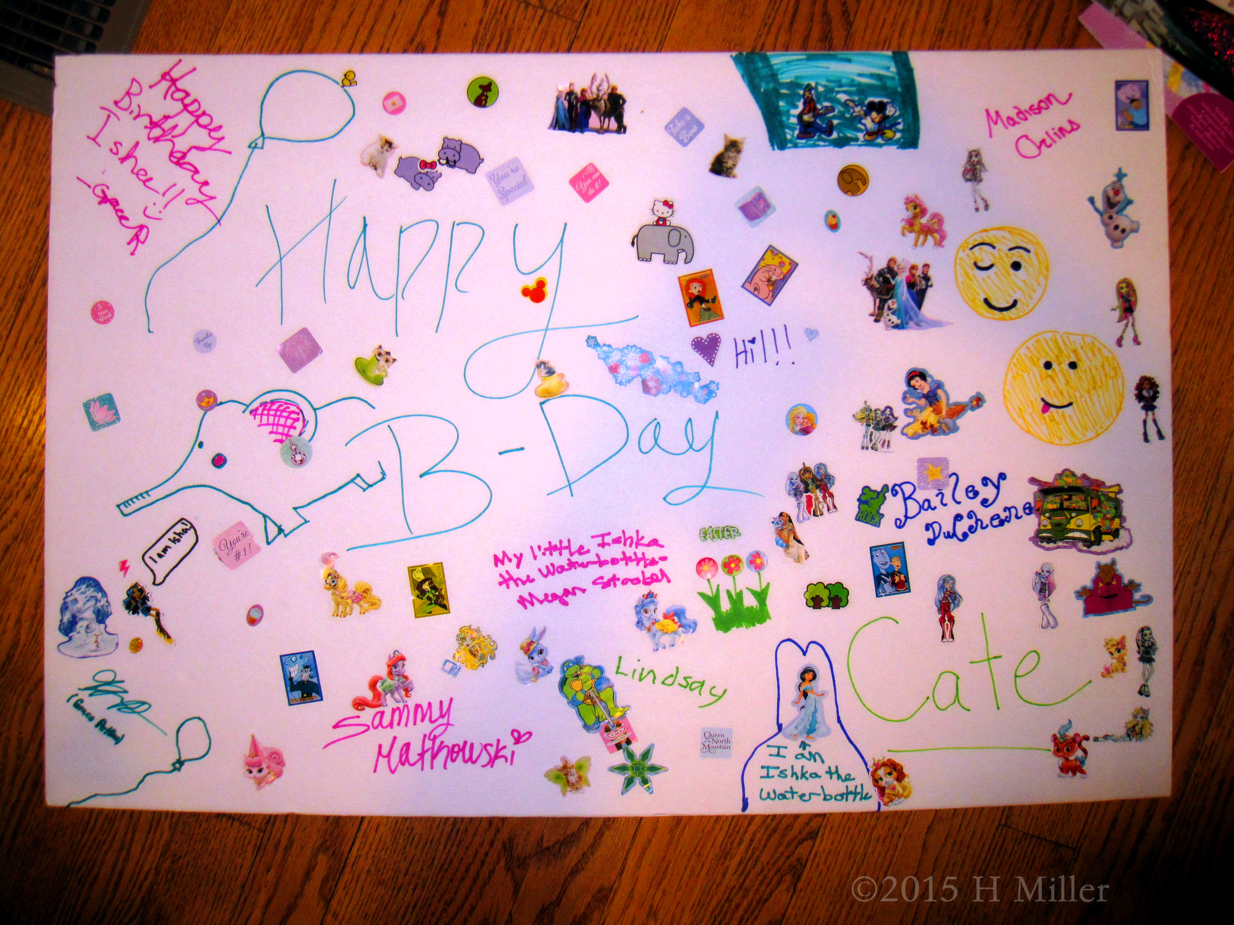 The Birthday Card Designed By Everyone For The Kids Spa Birthday Party 