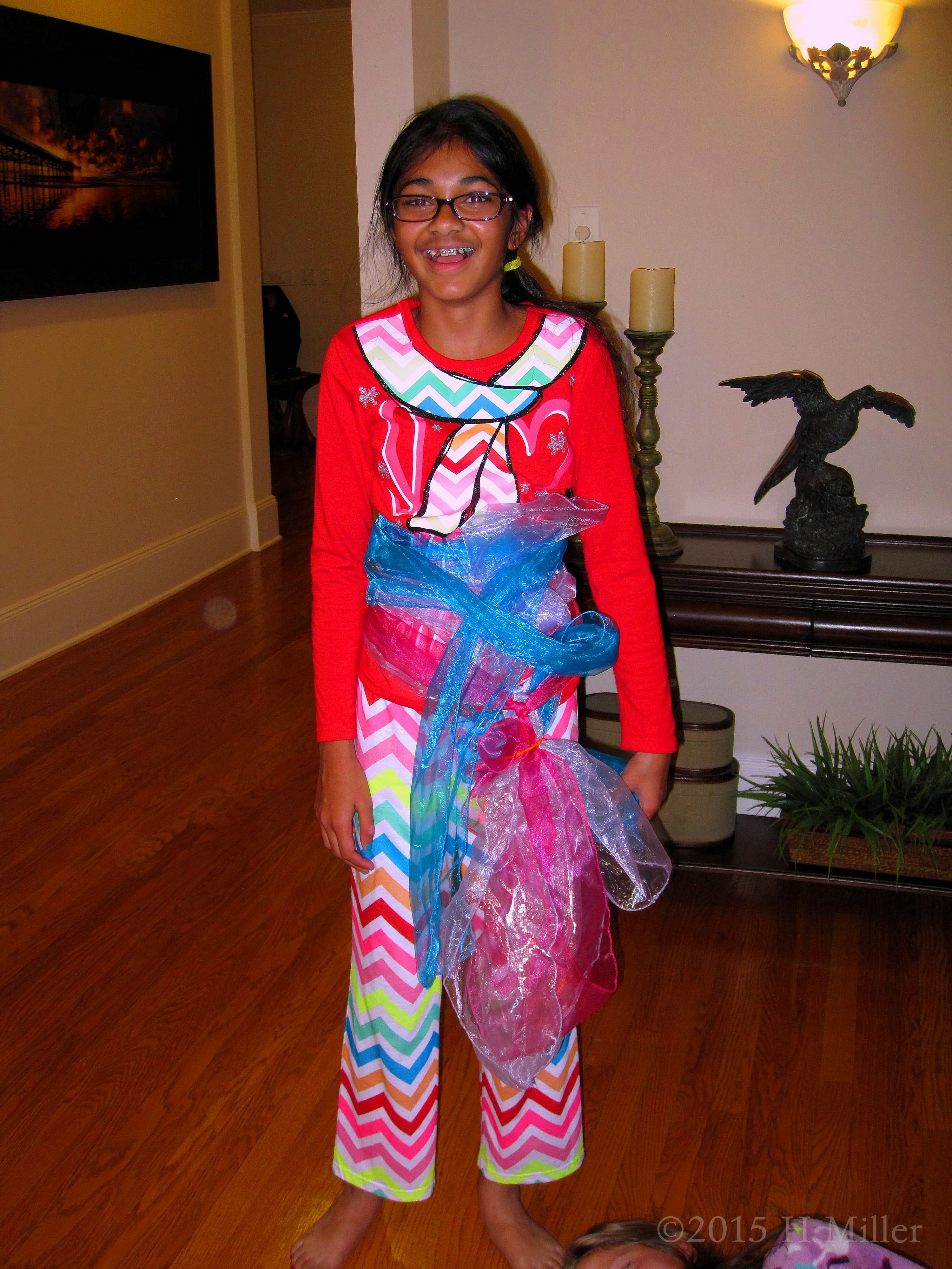 Wearing The Kids Party Chair Decorations As A Belt! LOL Wearing The Kids Party Chair Decorations As A Belt! LOL