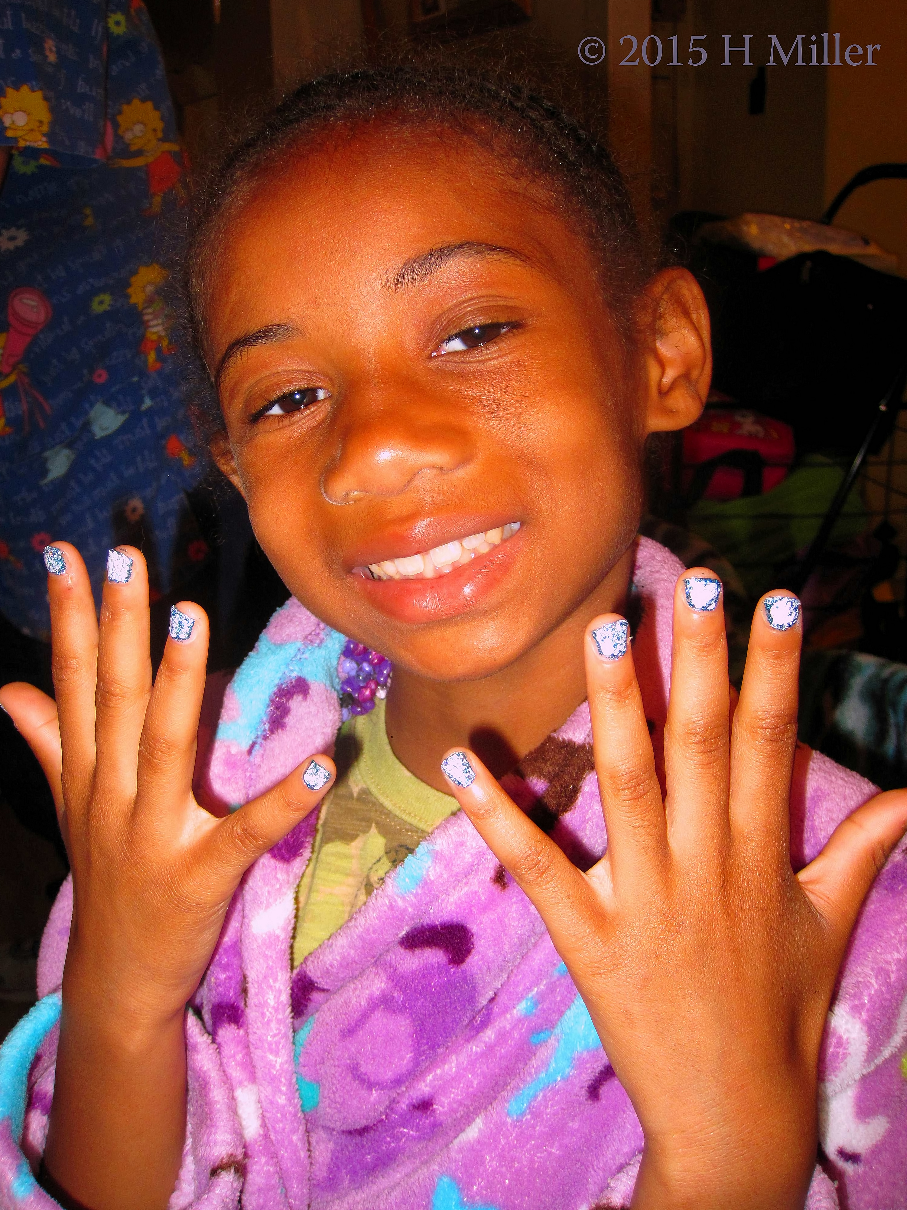 Showing Her Freshly Painted Nails. Showing Her Freshly Painted Nails.