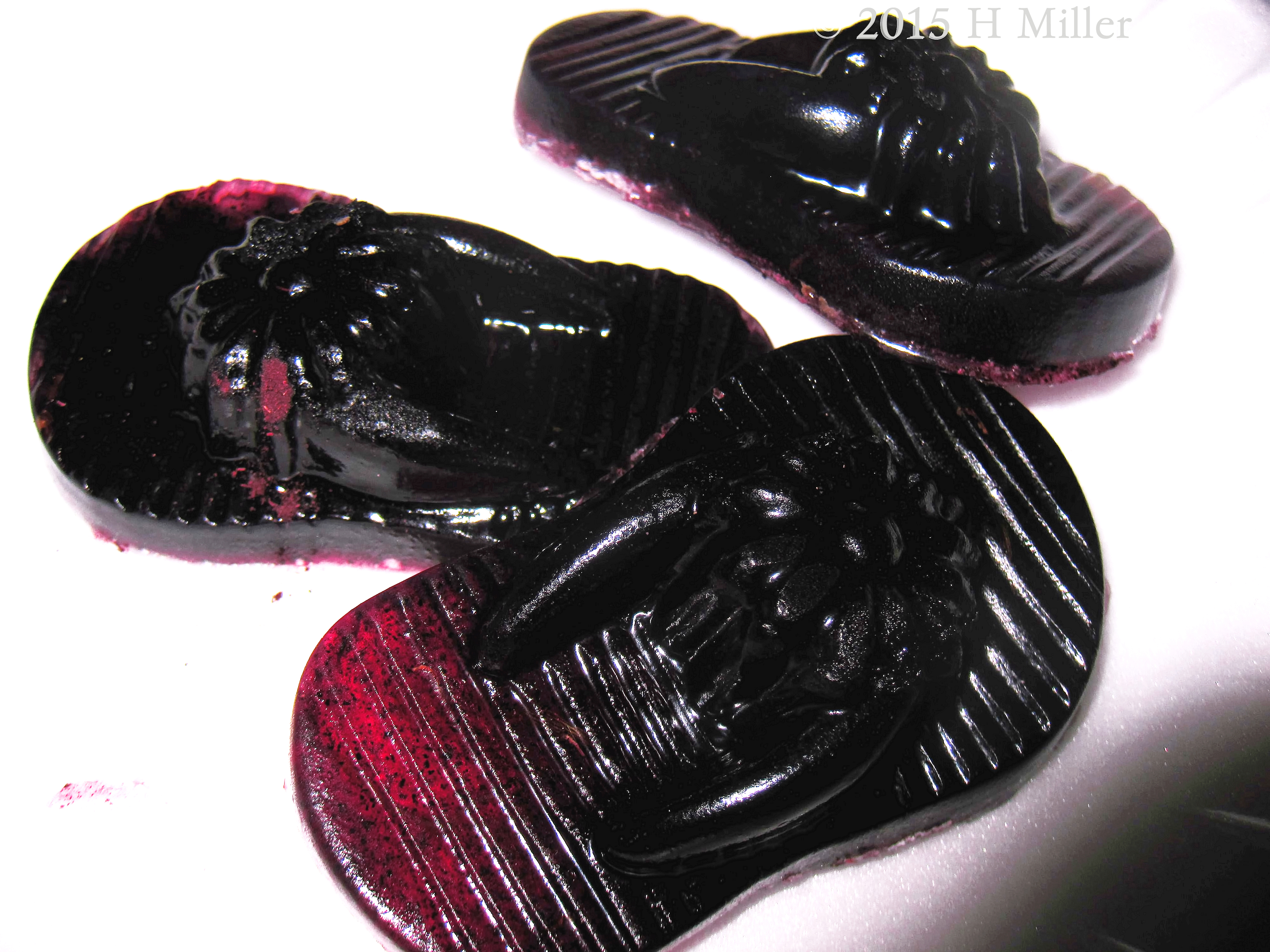 Kids Spa Party Homemade Soap Craft. Red Sandals With Flowers. Kids Spa Party Homemade Soap Craft. Red Sandals With Flowers.