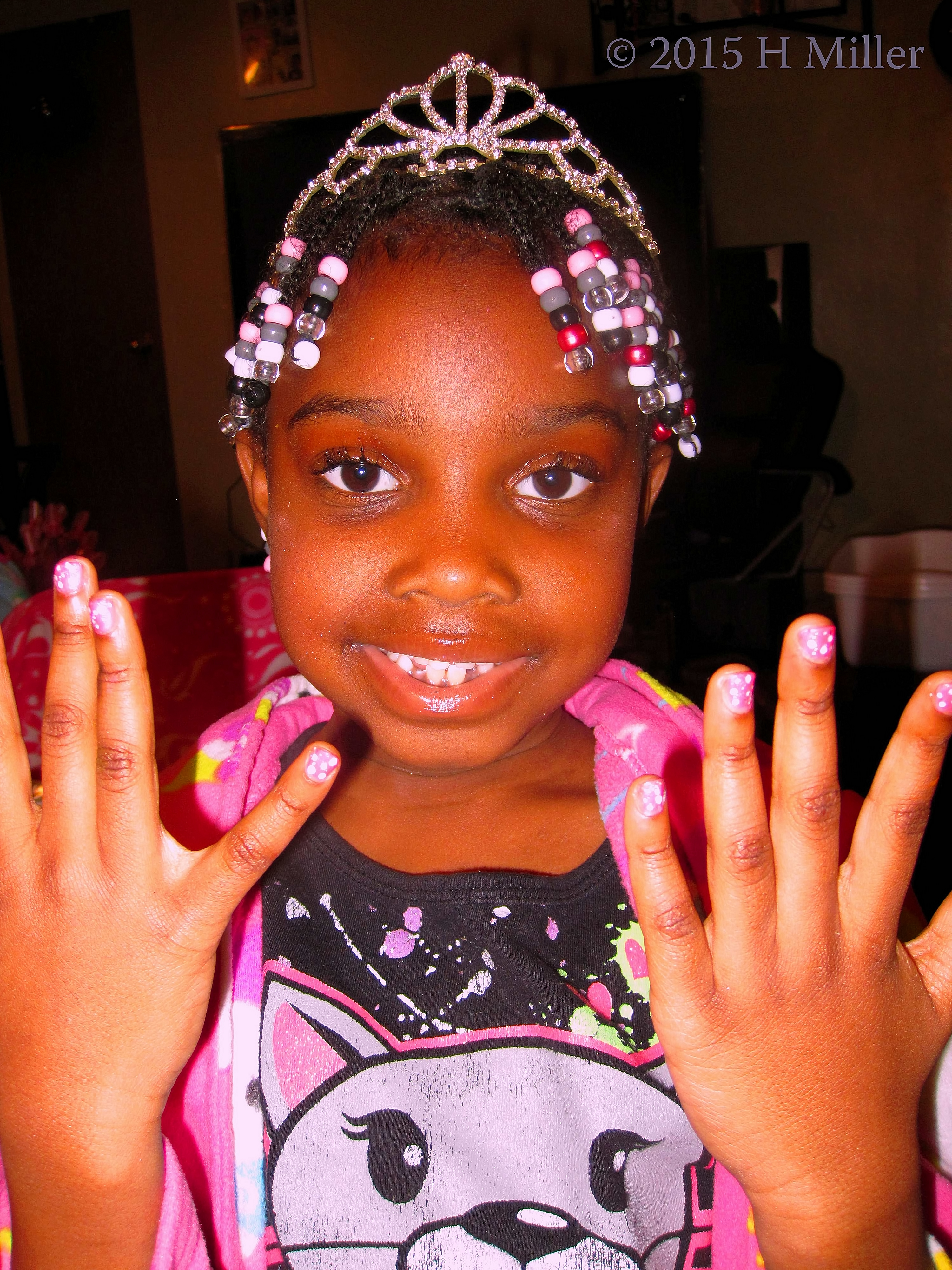 The Birthday Girl Showing Her Nails For The Camera. The Birthday Girl Showing Her Nails For The Camera.