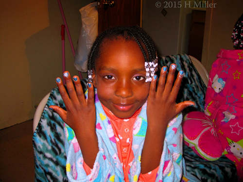 Happy With Her New Nail Designs
