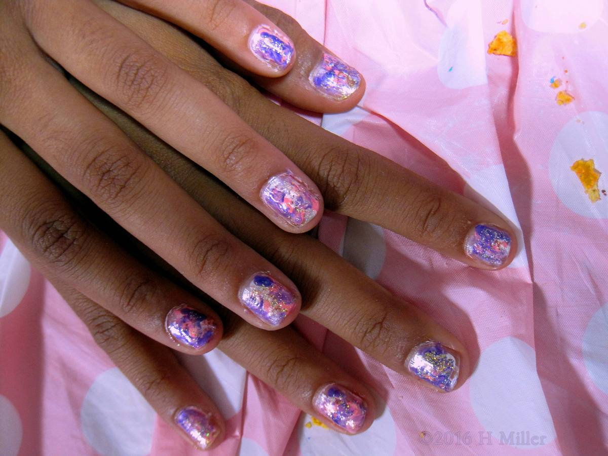 Pretty Pink Marbled Girls Spa Mini Mani 