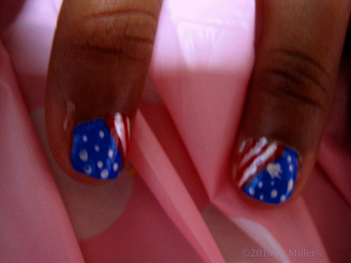 Red, White, And Blue Nail Art
