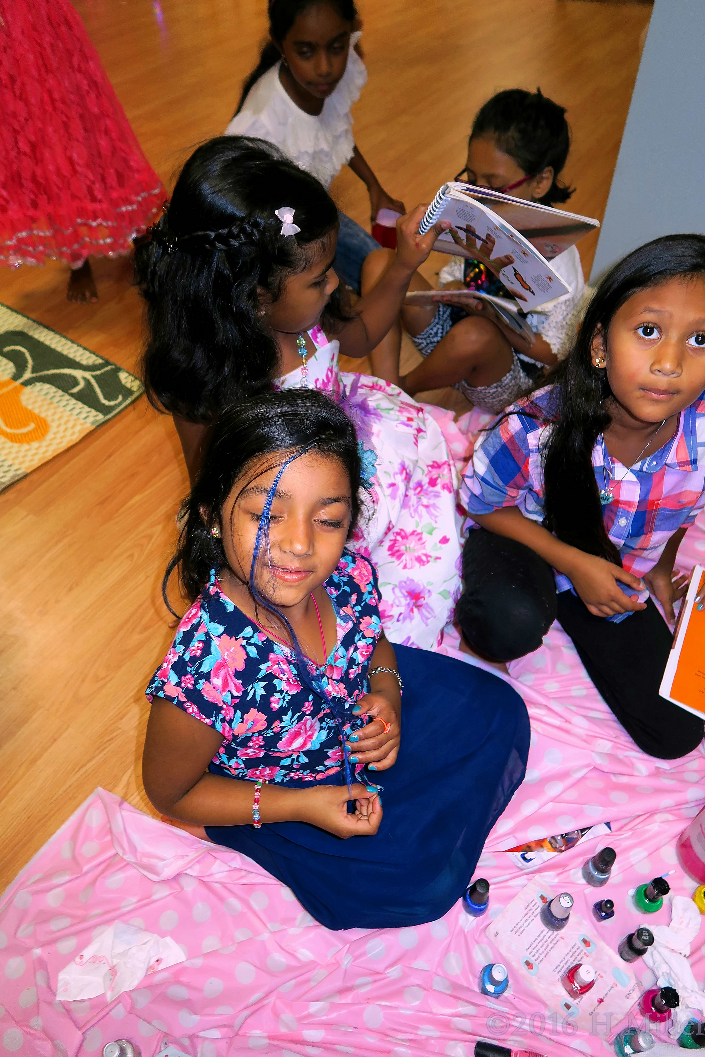 Playing With Nail Polish Together, Waiting Their Turn For Mini Manicures. 4