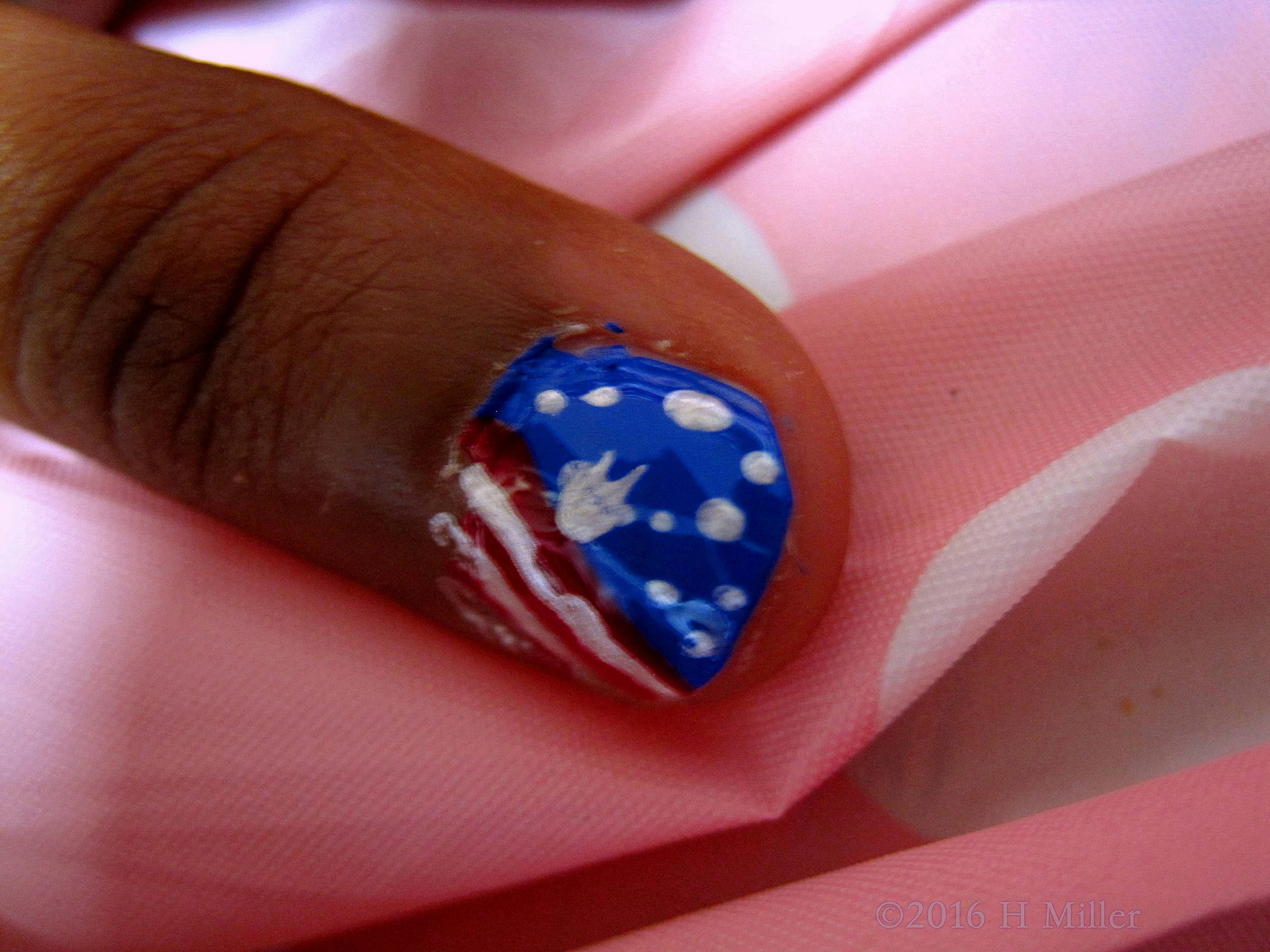 Stars And Stripes Mini Mani Nail Art.