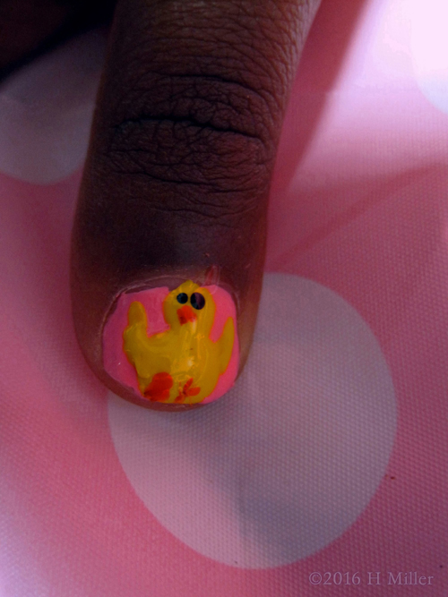 Adorably Cute Duck Nail Art For Kids