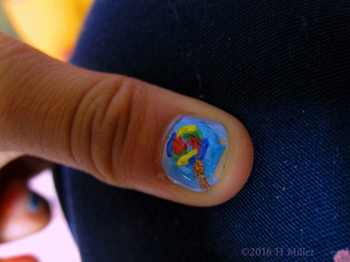 Cute Colorful Mini Mani Nail Art With Multi Colored Lollipop Nail Design