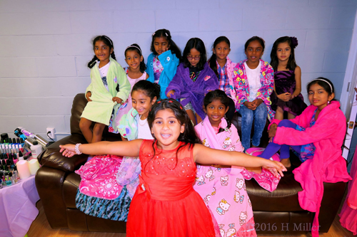 Looking Ecstatic In Spa Robes And Party Dresses!