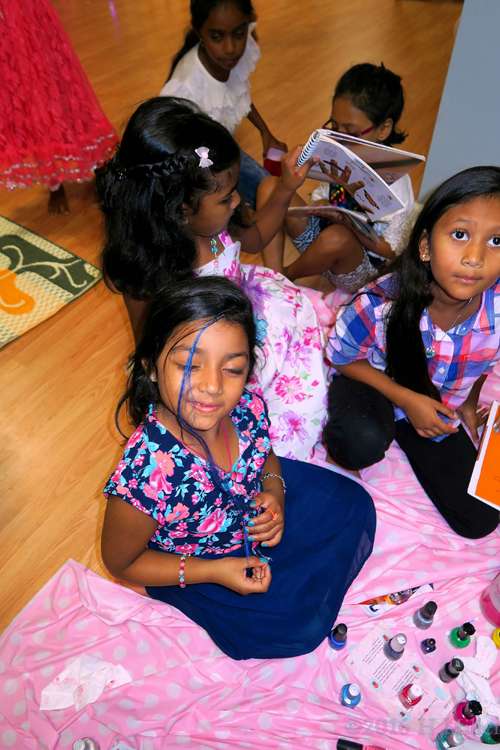 Playing With Nail Polish Together, Waiting Their Turn For Mini Manicures. 