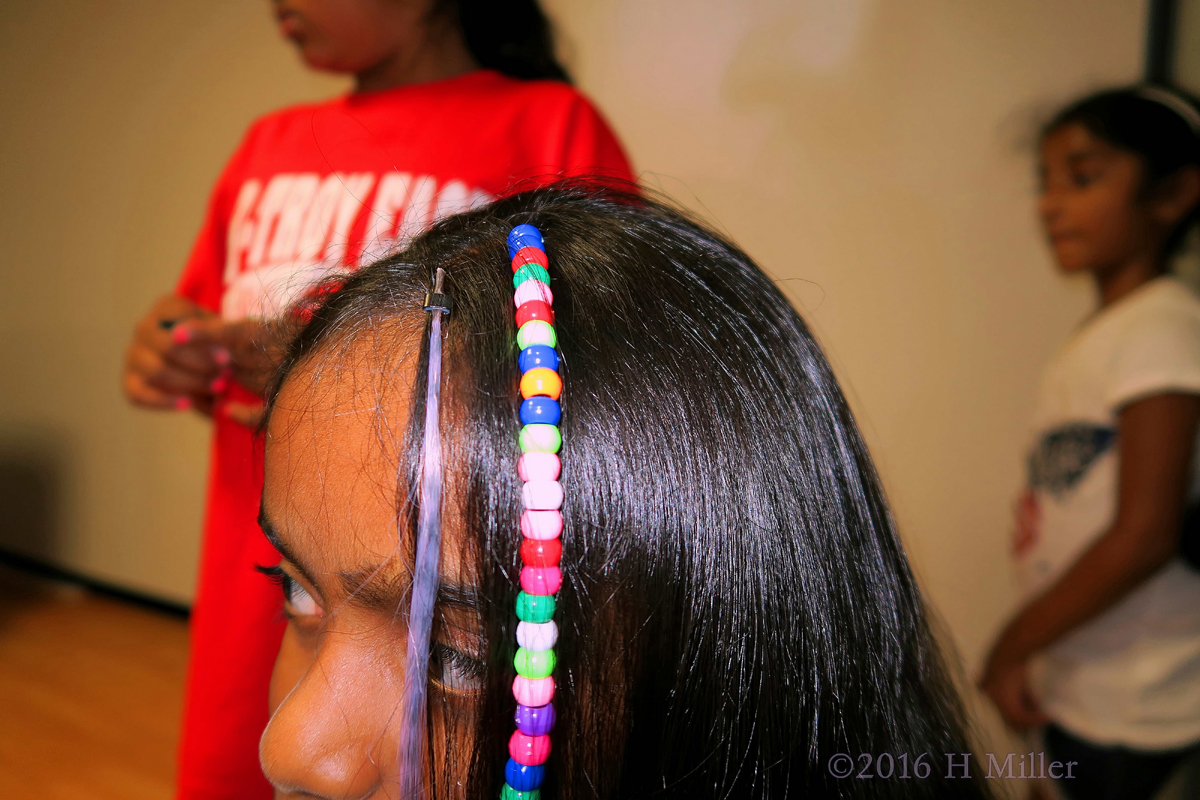 Awesome Colorful Beaded Home Spa Hair Extension With Blue Hair Feather. 