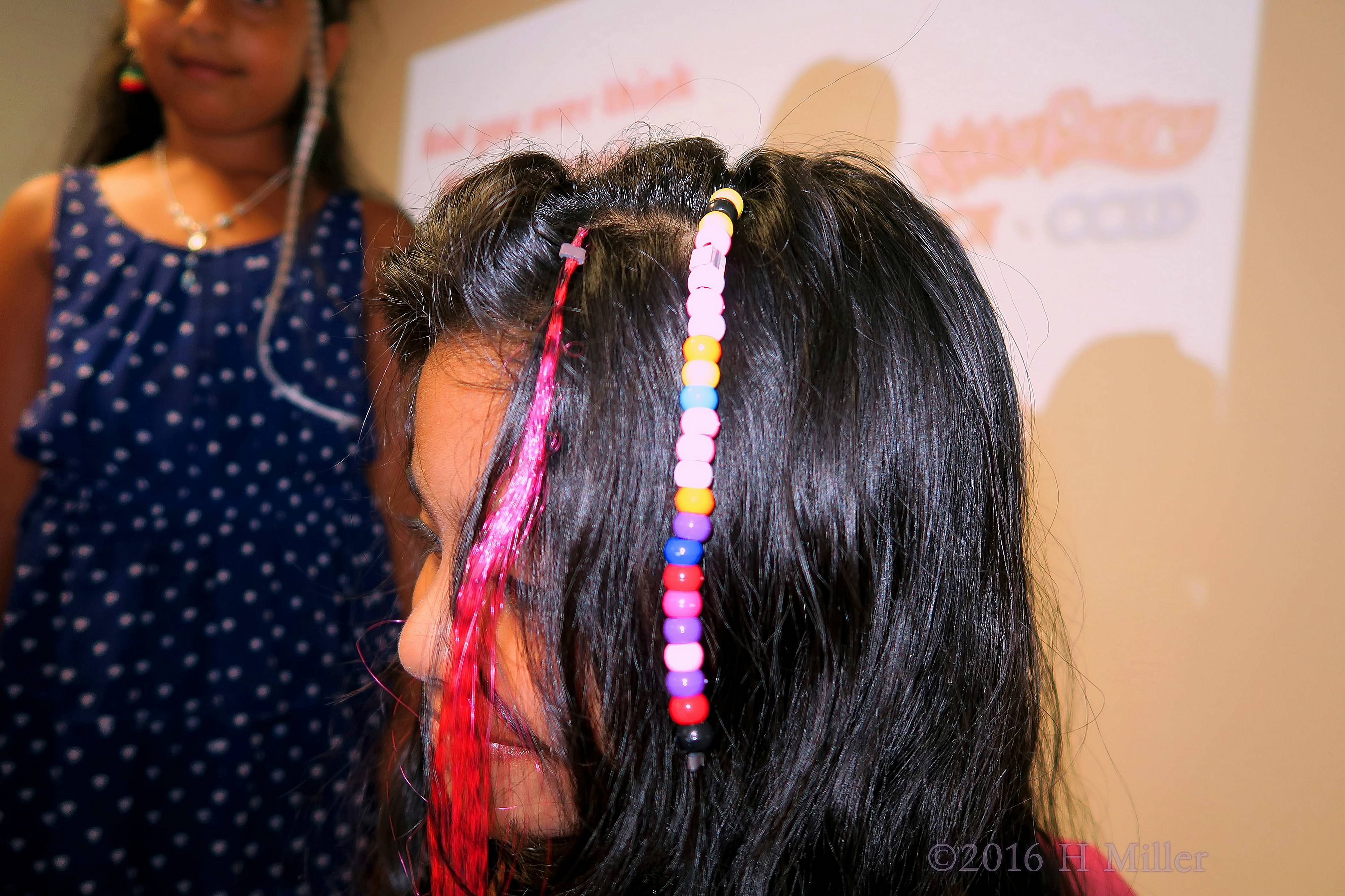 Awesome Home Kids Spa Party Beaded Hair Extension And Hair Feather In Red. 