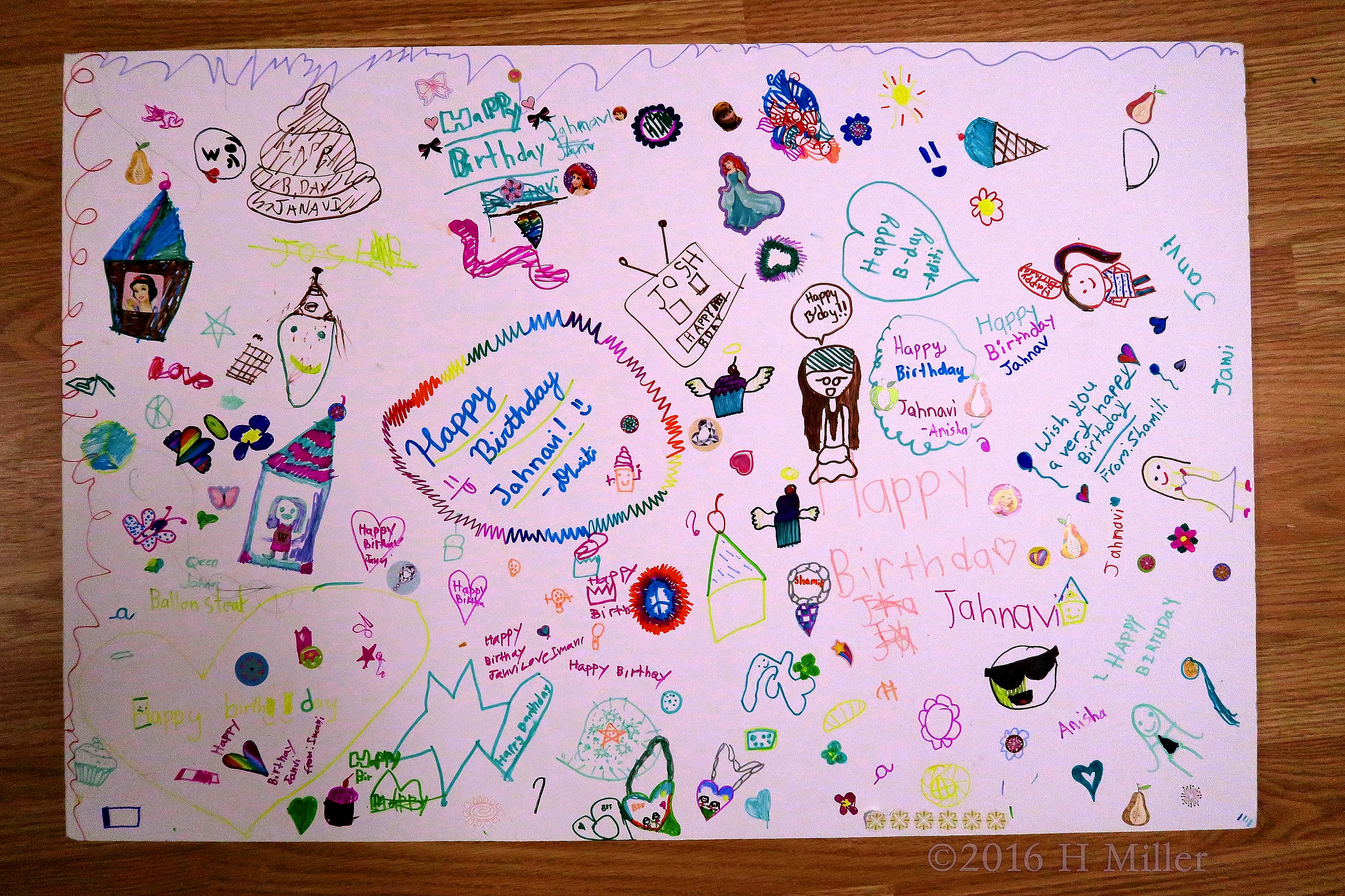 Colorful Spa Birthday Card Designed By All Of Jahnavi's Friends.