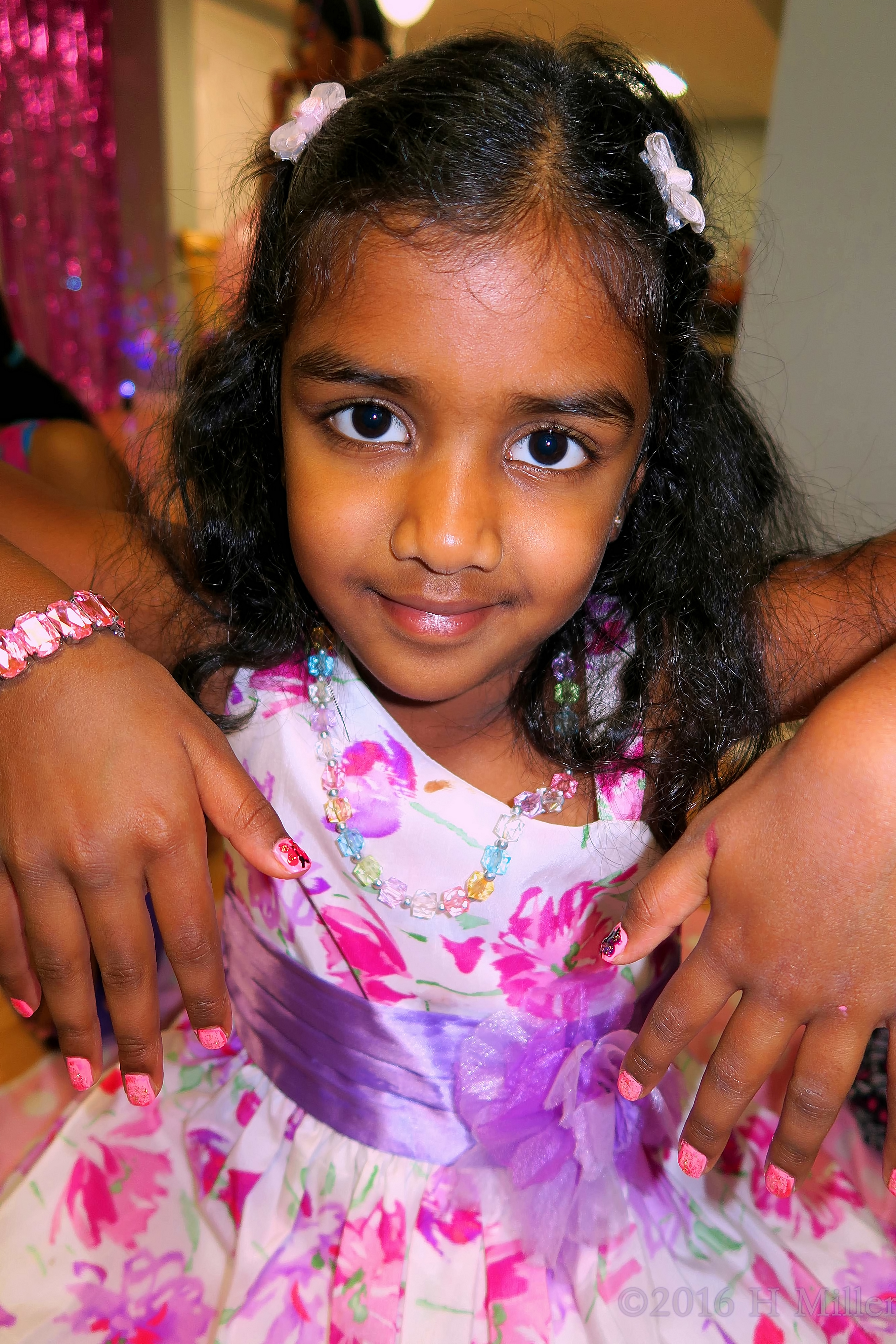 Her Kids Manicure Matches Her Dress! 