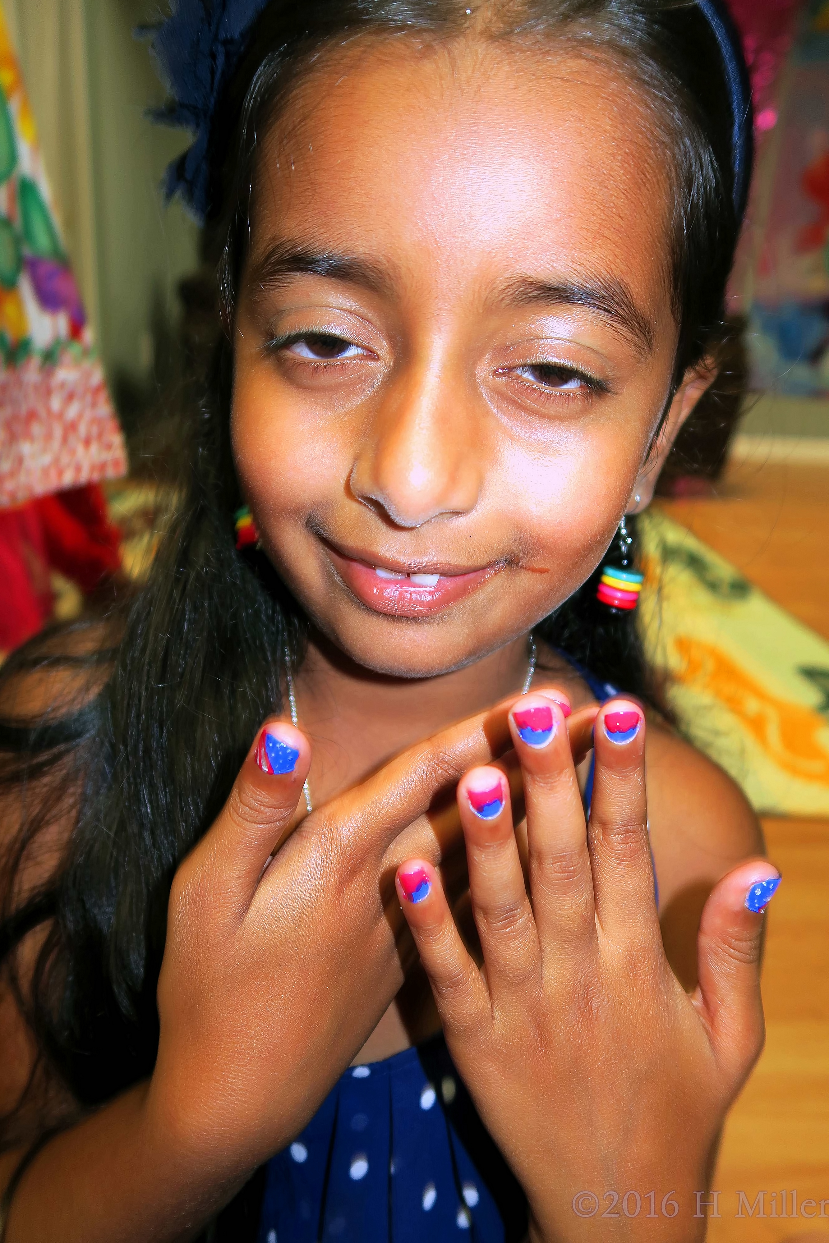 She's Super Happy With Her New Manicure For Girls!