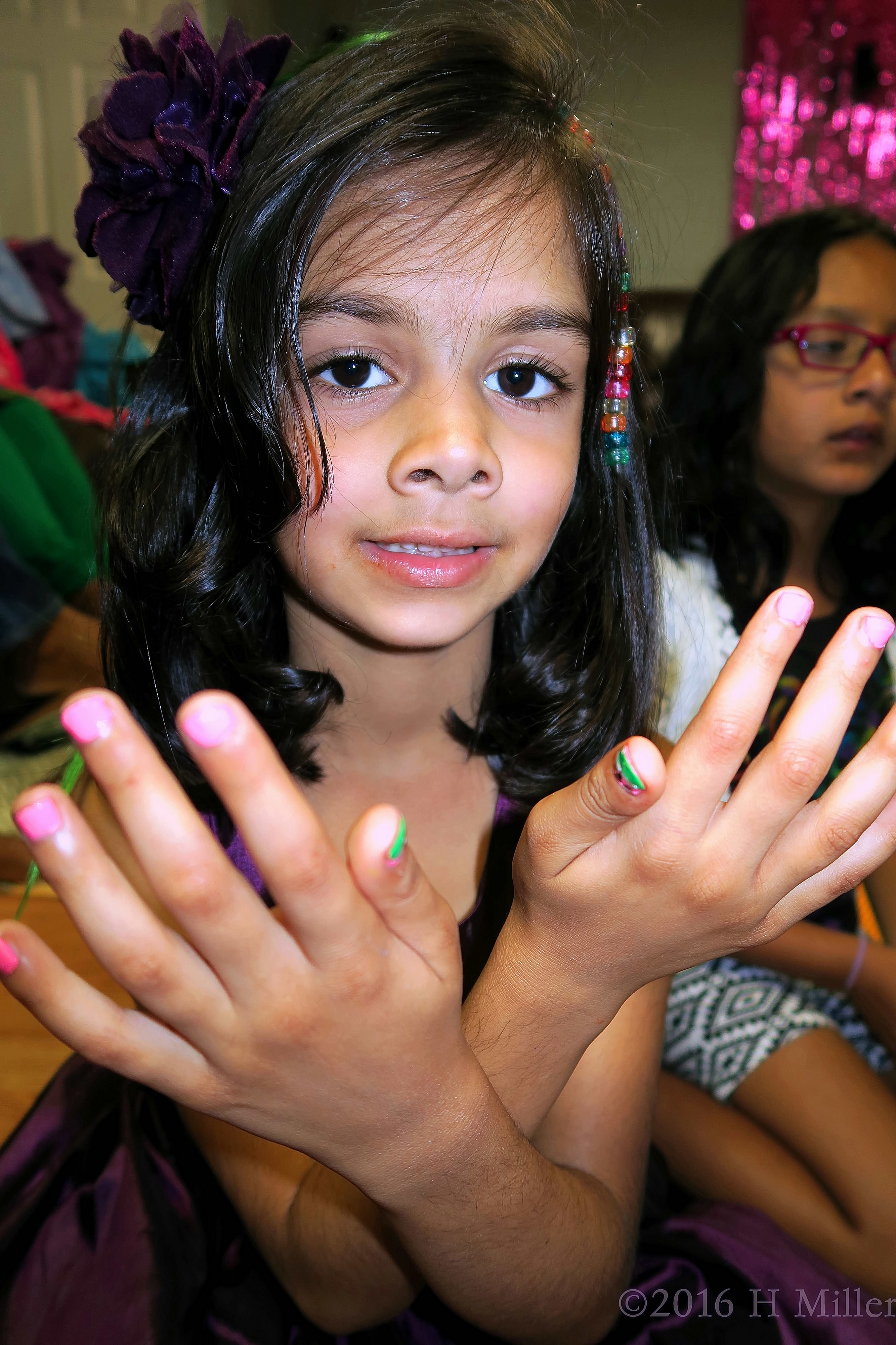 Showing Off Her Kids Spa Party Manicure 