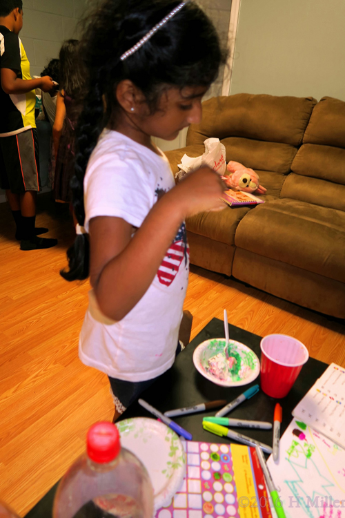 Eating Cake During The Spa Party 