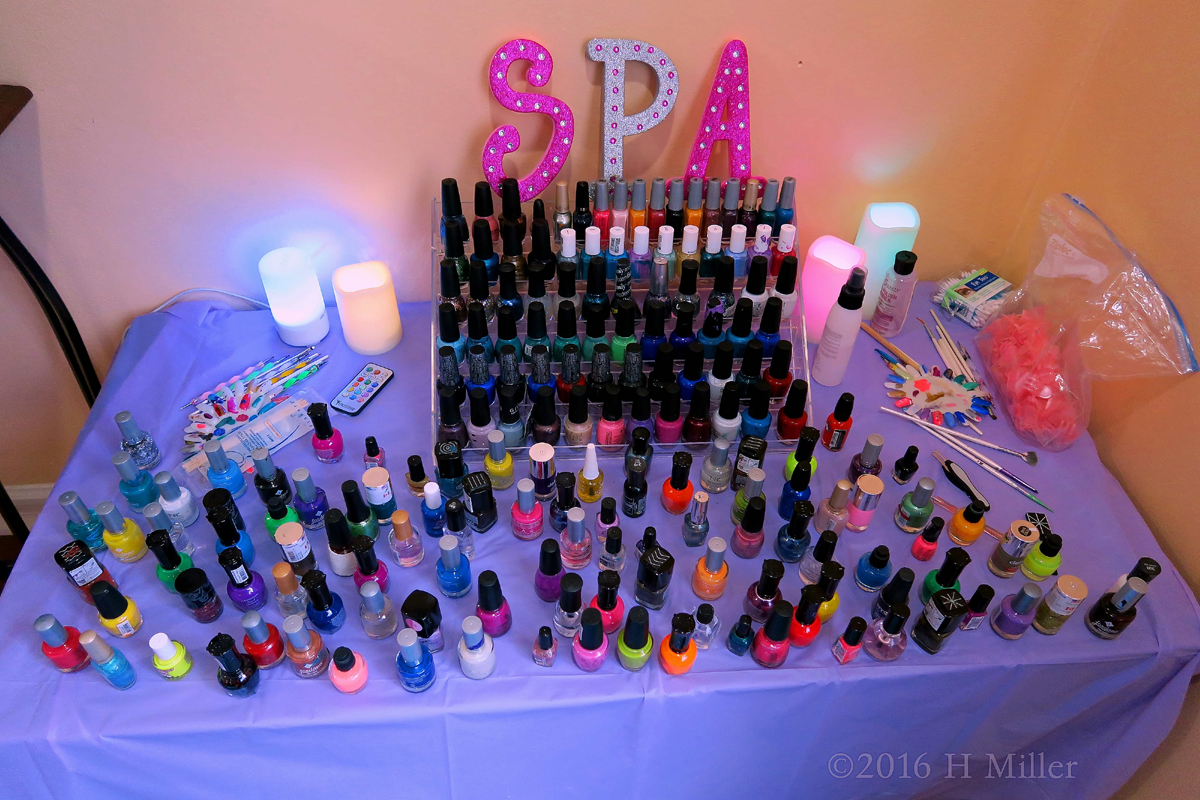Look At All The Nail Polish At The Kids Manicure Station! 