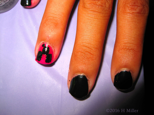 Cool Checkerboard Accent Kids Mani Cool Checkerboard Accent Kids Mani