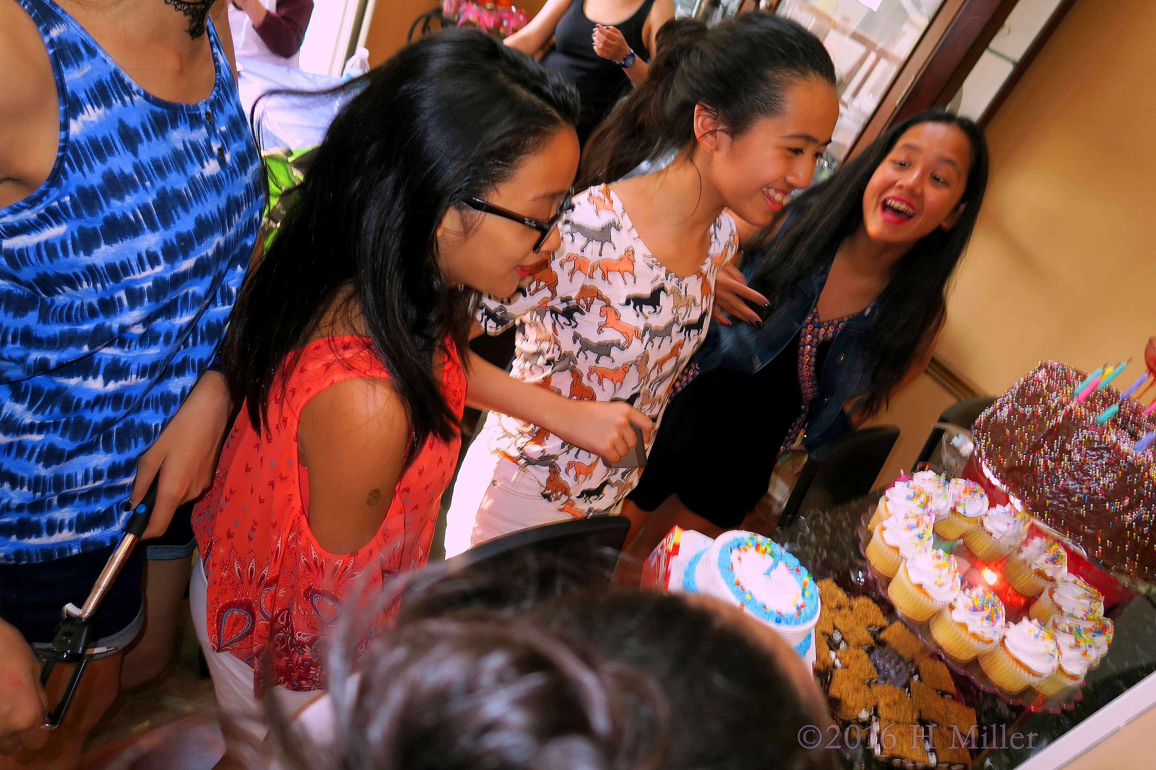 Hanging Out By The Kids Birthday Cake 