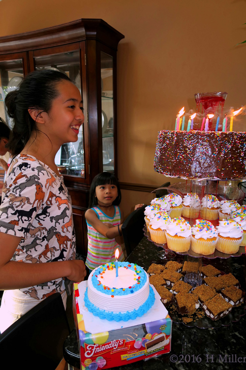 She Can't Wait To Try Her Special Homemade Birthday Cake And Ice Cream Cake!
