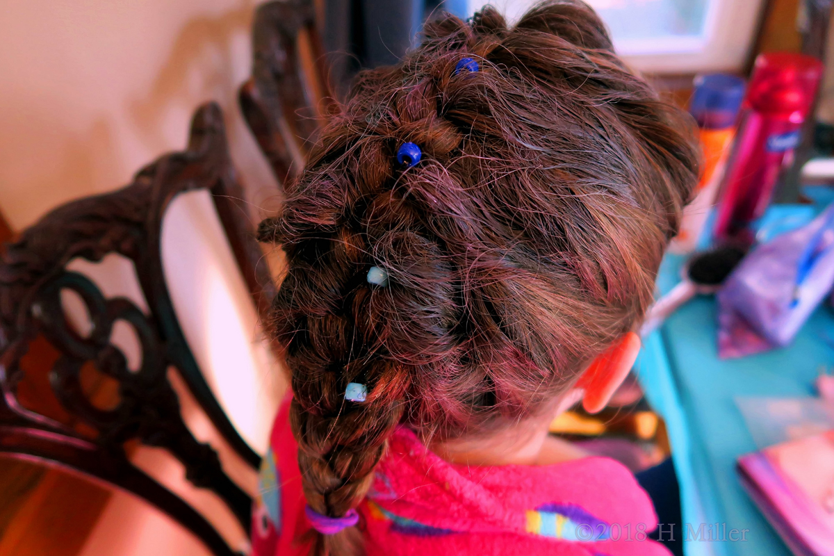 Beads And Braids! Party Guest Poses With Her New Girls Hairstyle! 