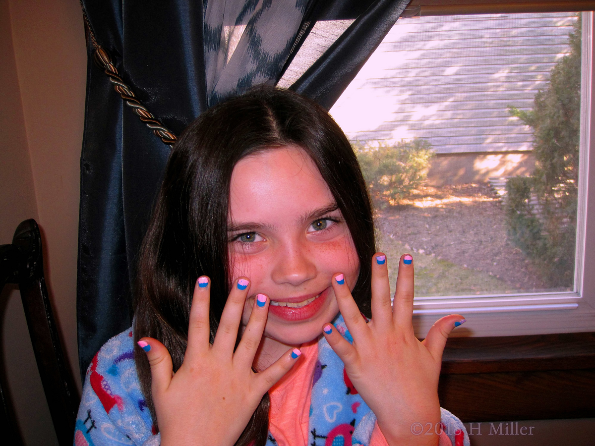 Posing With Kids Manicure With Ombre Nail Design