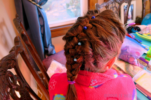 Beaded Braided Girls Hairstyle With Hair Chalk!