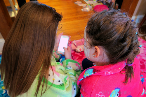 Party Guests On The Phone While Wearing Kids Facials!