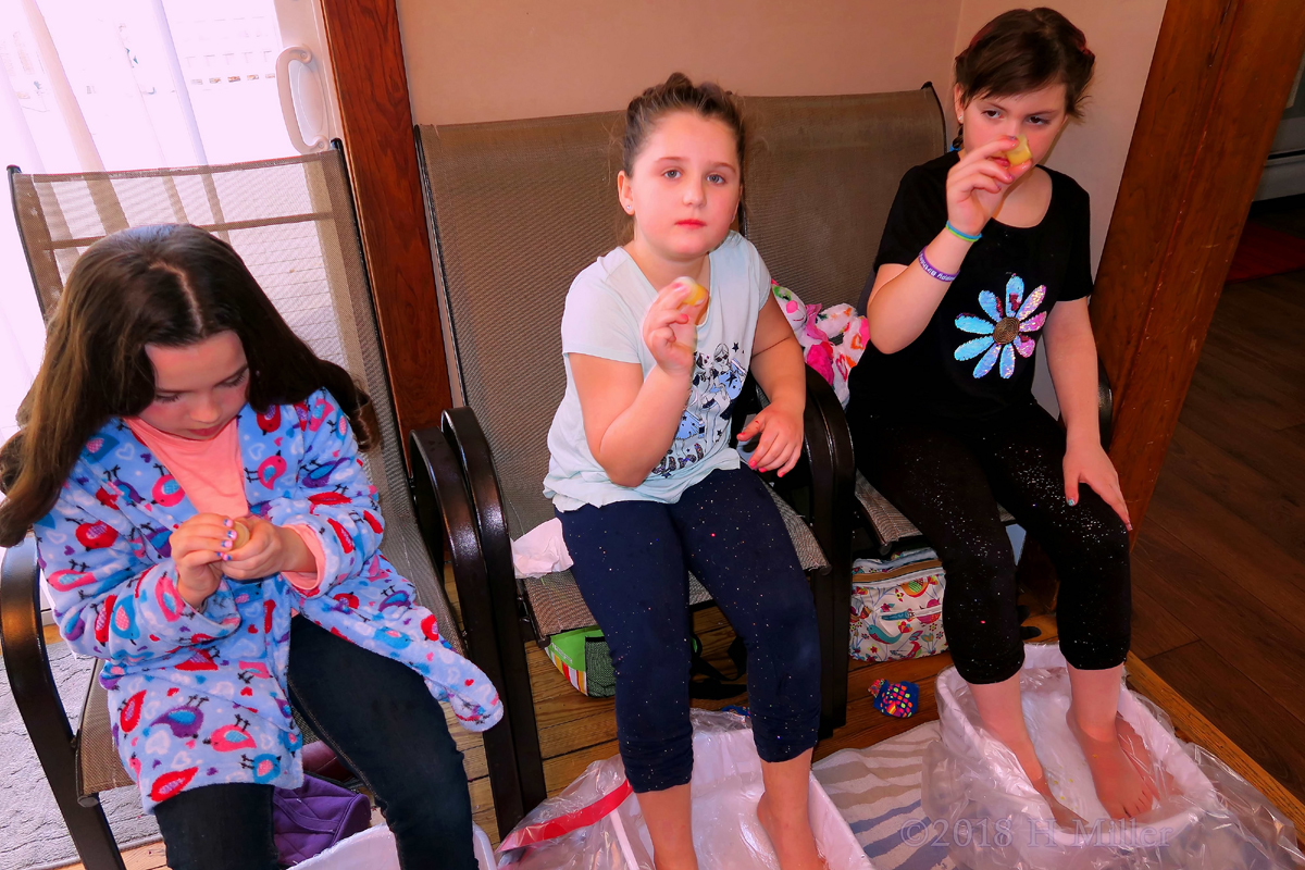 Kids Crafting Lip Balm, And A Kids Pedicure Group Photo! 