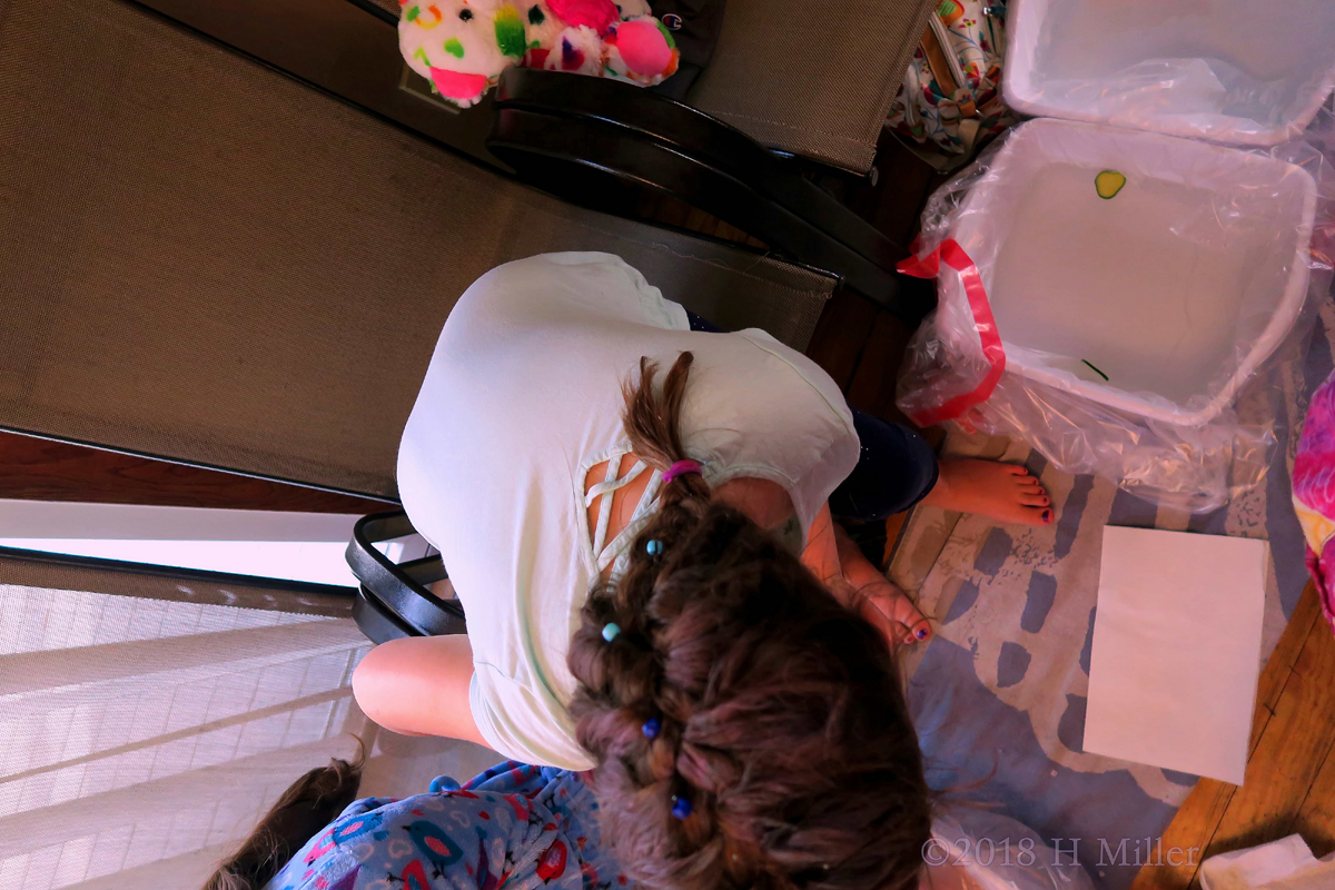 Kids Pedicure And Showing Her Cute Kids Hairstyle With Beads And Braids! 