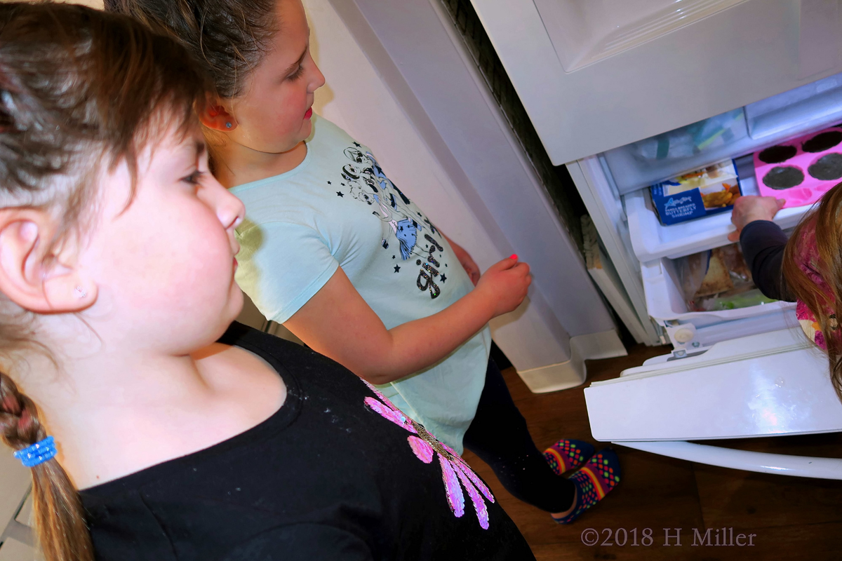 Party Guests Grabbing The Bath Bomb Molds Out Of The Freezer For Kids Crafts! 