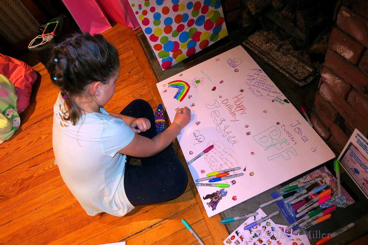 Rainbows, Sharpies, And Stickers For Spa Birthday Card Signing!
