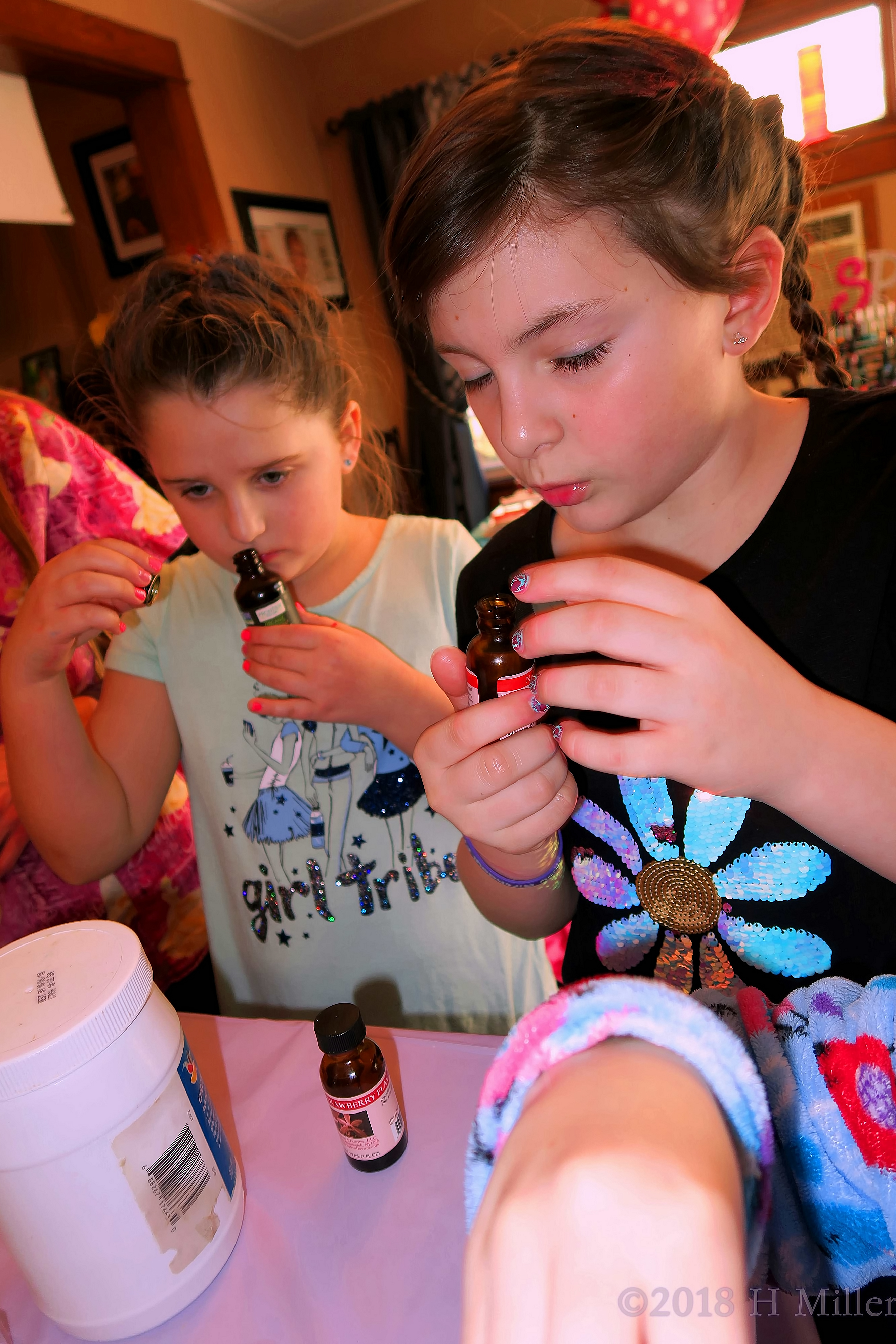 Kids Party Guests Choosing Oils For The Kids Craft! 