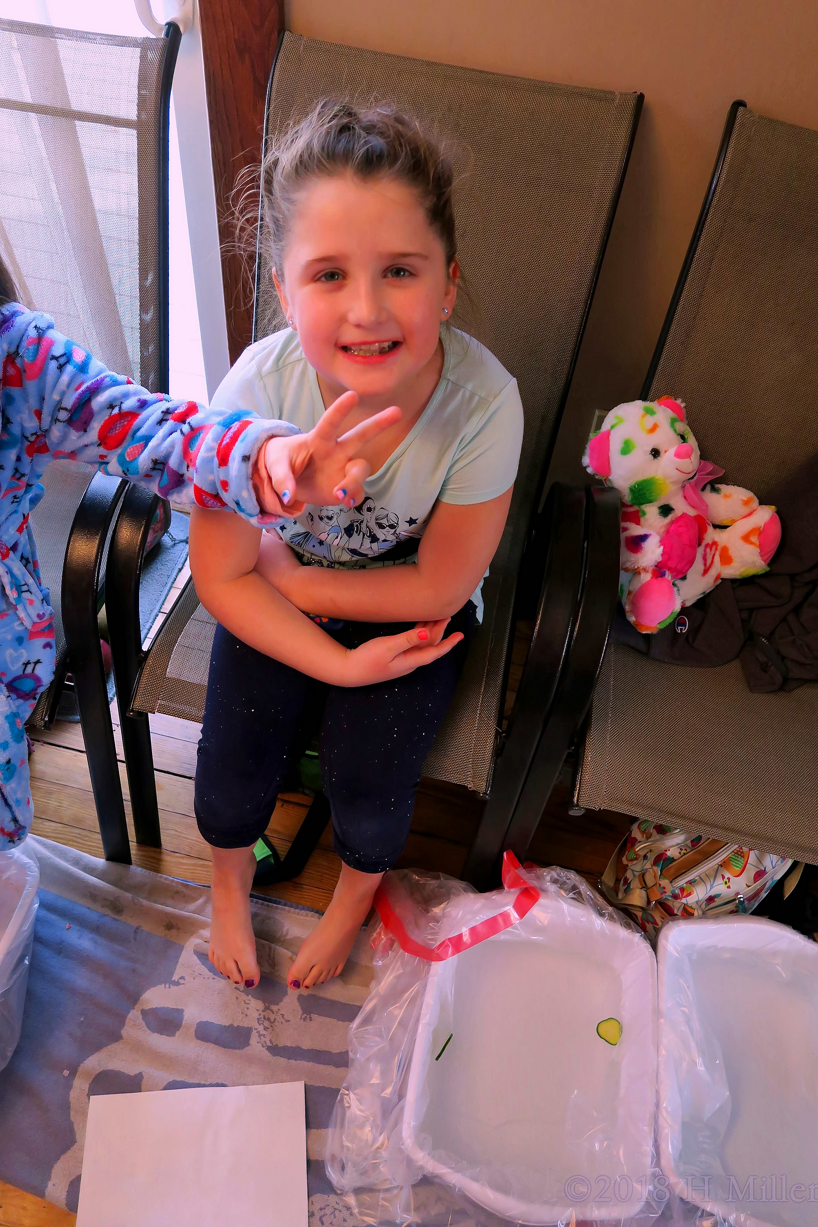 Playtime, Peace Signs, And Purple Pedicures On Party Guests! 