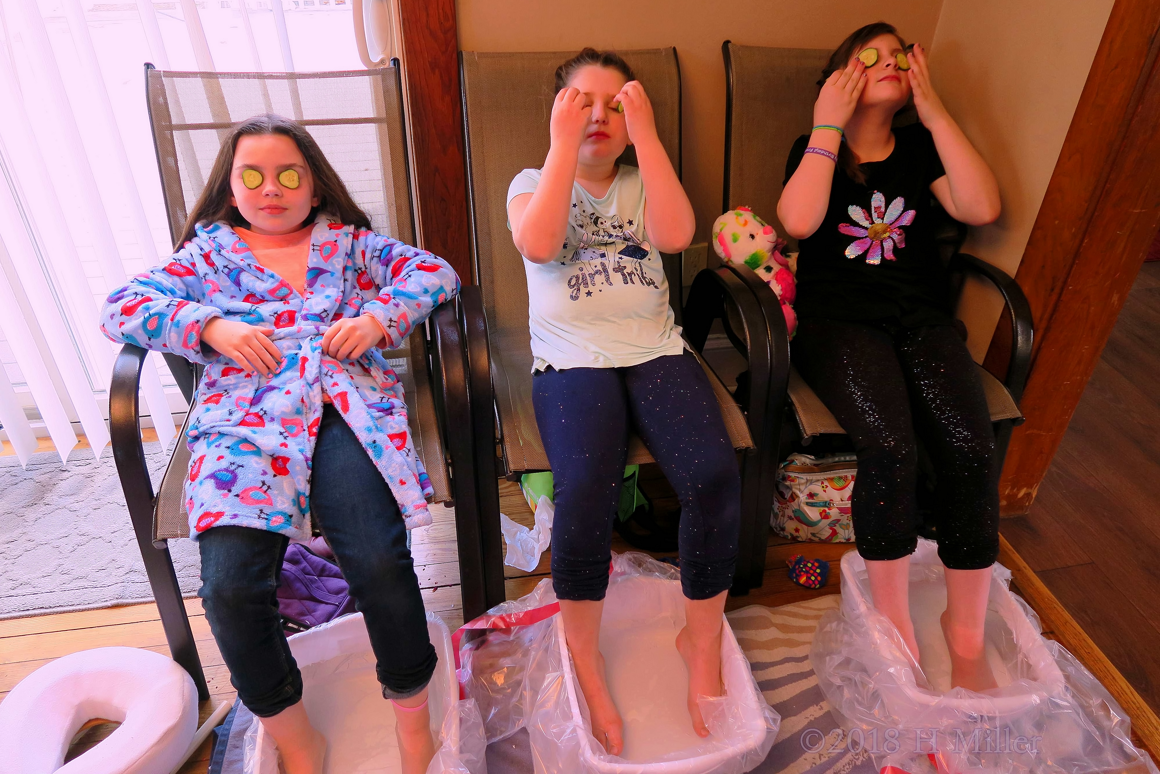 Stay On! Spa Party Guests Struggle With Keeping Cucumber Face Mask On! LOL! Stay On! Spa Party Guests Struggle With Keeping Cucumber Face Mask On! LOL!