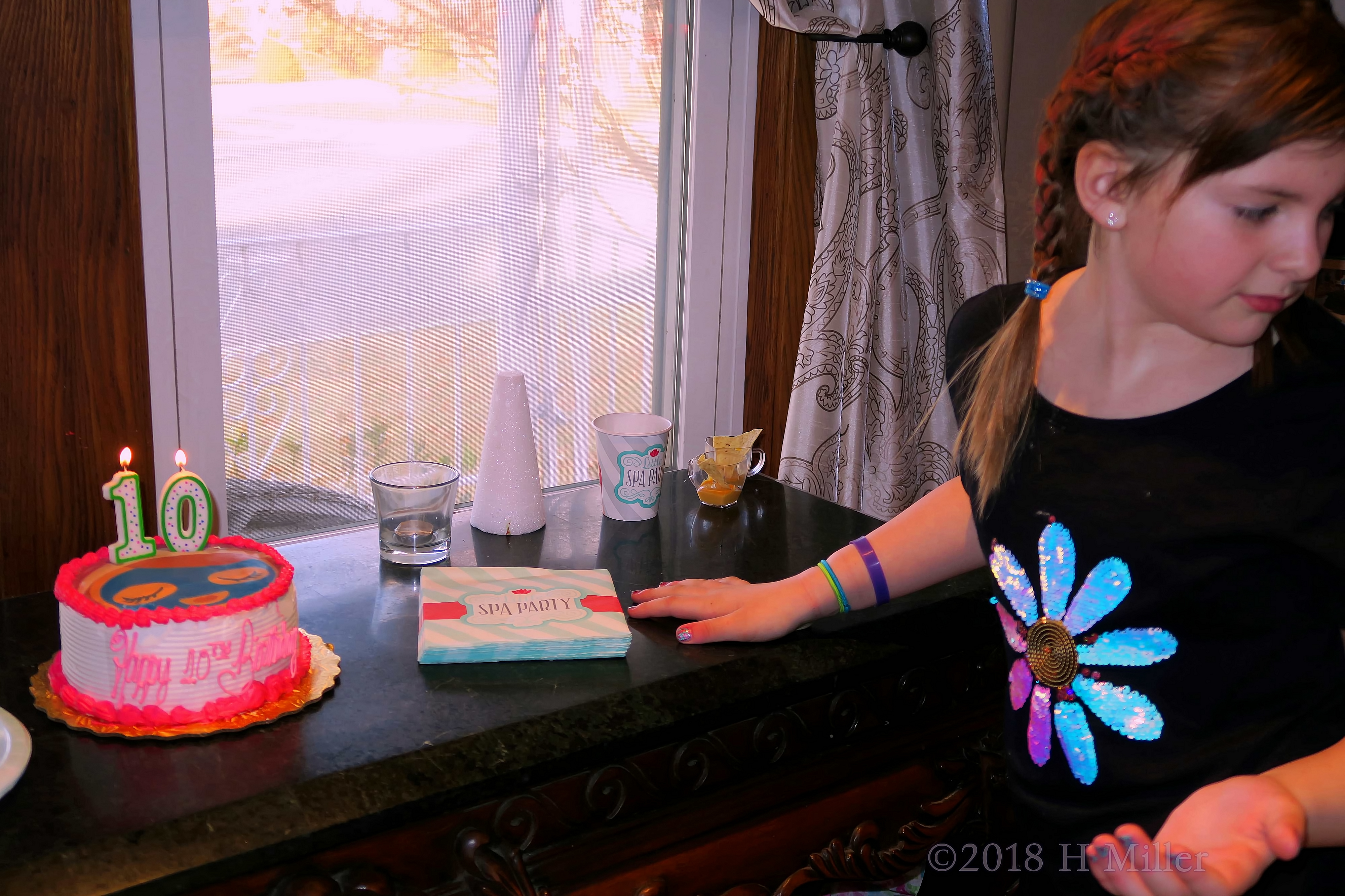 What To Do While Being Sung To! Birthday Girl Is Ready For Birthday Cake At The Spa Party! 