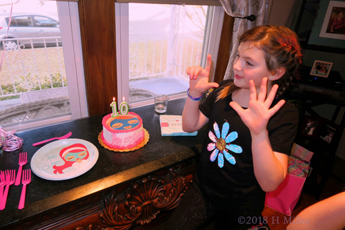 Birthday Girl Counting Around The Birthday Cake!