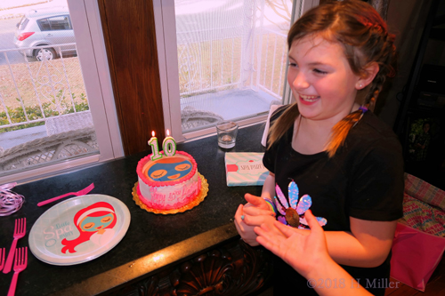 Birthday Girl Making Her Birthday Wish At The Kids Spa Party! Birthday Girl Making Her Birthday Wish At The Kids Spa Party!