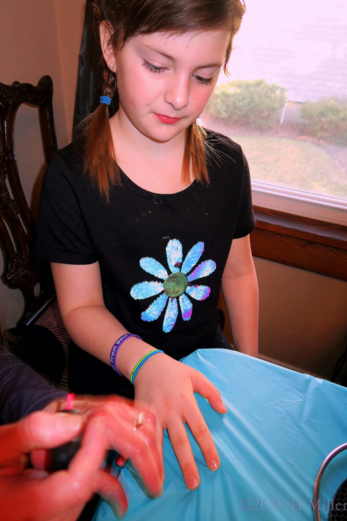 Party Guest With Clear Nails Ready For Kids Manicure! Party Guest With Clear Nails Ready For Kids Manicure!